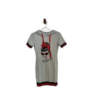Get Over it Graphic short sleeve hoodie casual dress sz S